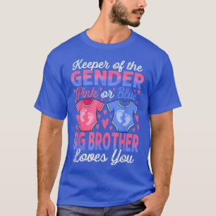 Baby Gender zeigen Dusche rosa oder blauer Big Bro T-Shirt