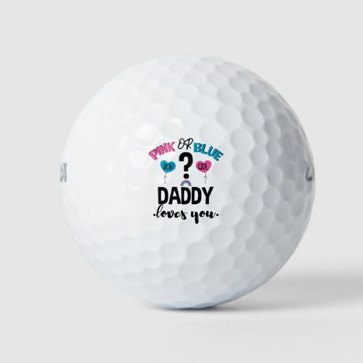 Baby Gender zeigen rosa oder blaue Daddy Lieben Si Golfball (Vorderseite)