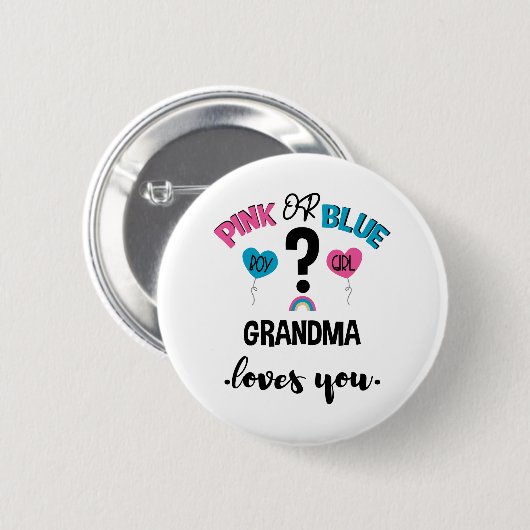 Baby Gender zeigen rosa oder blaue Oma Lieben Sie Button (Vorne & Hinten)