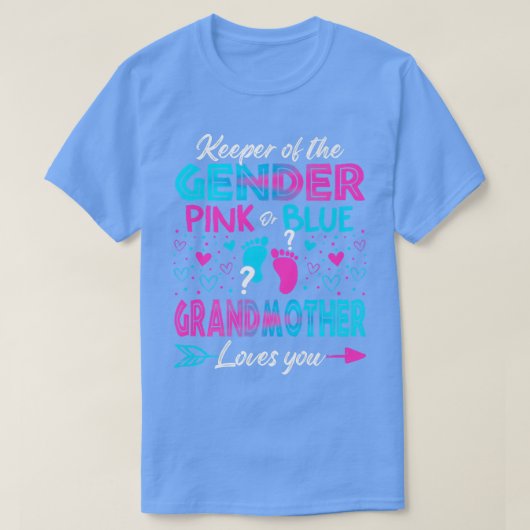 Baby Gender zeigt Dusche pink oder blaue Großmutte T-Shirt (Design vorne)