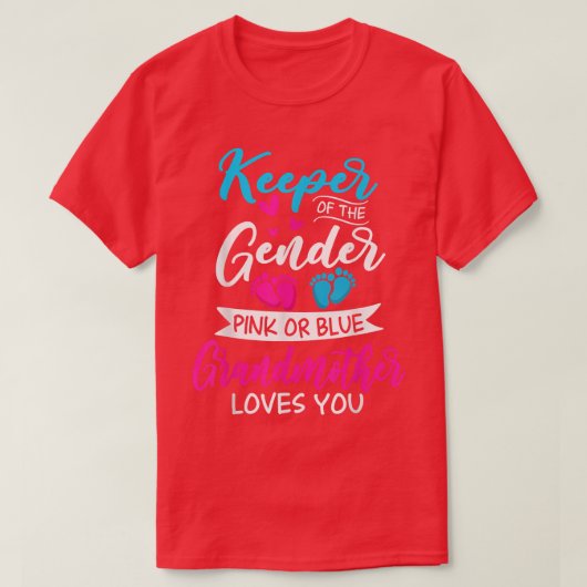 Baby Gender zeigt Dusche pink oder blaue Großmutte T-Shirt (Design vorne)