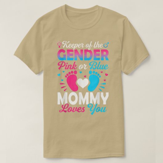 Baby Gender zeigt Dusche Rosa oder blaue Mommy Lie T-Shirt (Design vorne)