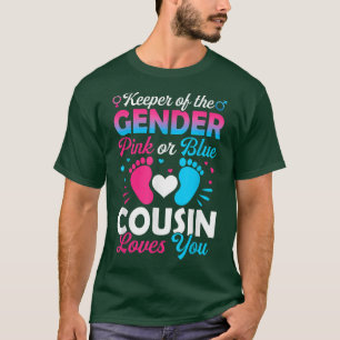 Baby Gender zeigt Dusche Rosa oder Blauer Cousin L T-Shirt