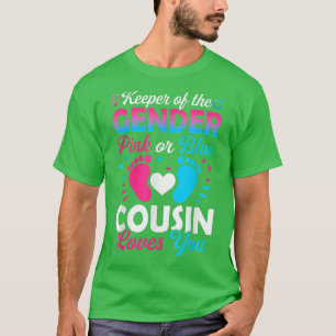 Baby Gender zeigt Dusche Rosa oder Blauer Cousin L T-Shirt