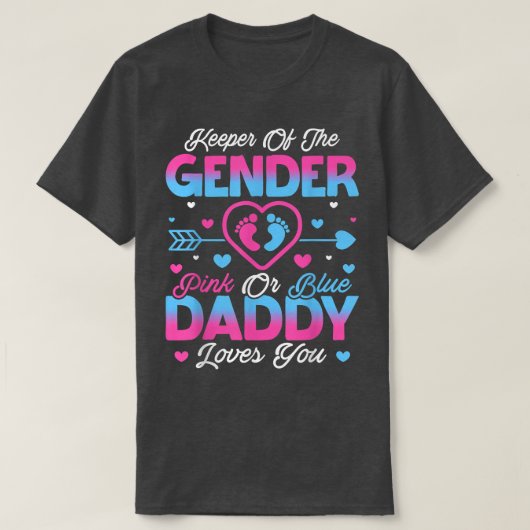 Baby Gender zeigt Dusche Rosa oder Blue Daddy Lieb T-Shirt (Design vorne)
