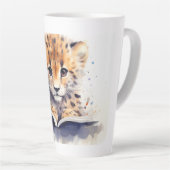 Baby Gepard Leser Latte Tasse (Rechte Ecke)