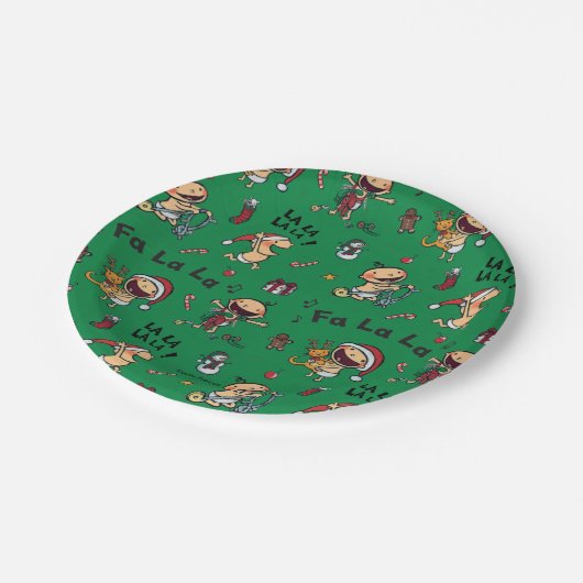 Baby-Gesang-Lied-Muster Pappteller (Schrägansicht)