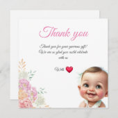 Baby Geschenk Dankeschön Karte (Vorne/Hinten)