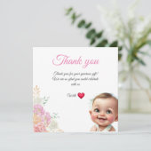 Baby Geschenk Dankeschön Karte (Stehend Vorderseite)