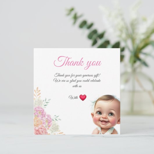 Baby Geschenk Dankeschön Karte (Stehend Vorderseite)