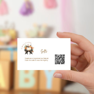 Baby-Geschenkeregister QR-Code Kleiner Kürbis Begleitkarte