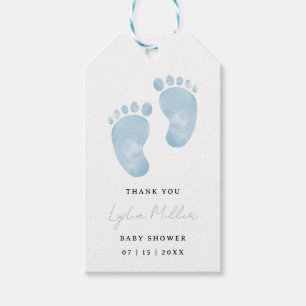 Baby-Geschenkkarte für Baby Shower mit blauen Baby Geschenkanhänger