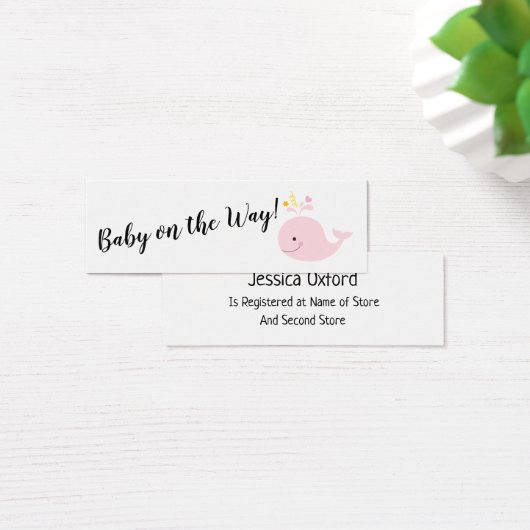 Baby-Geschenkkartei mit rosa Whale-Handout-Karten (Schreibtisch)