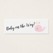 Baby-Geschenkkartei mit rosa Whale-Handout-Karten (Vorderseite)