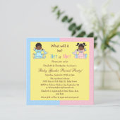 Baby-Geschlecht decken Afroamerikaner-Babys auf Einladung (Stehend Vorderseite)