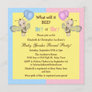 Baby-Geschlecht decken auf, was es BIENE wird? Einladung