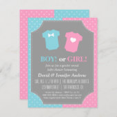 Baby-Geschlecht decken Party-Polka-Punkte auf Einladung (Vorne/Hinten)
