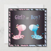 Baby-Geschlecht decken Tierdruck u. Giraffen auf Einladung (Rückseite)