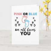 Baby Geschlecht zeigen Ideen rosa oder blau wir al Karte (Gelbe Blume)