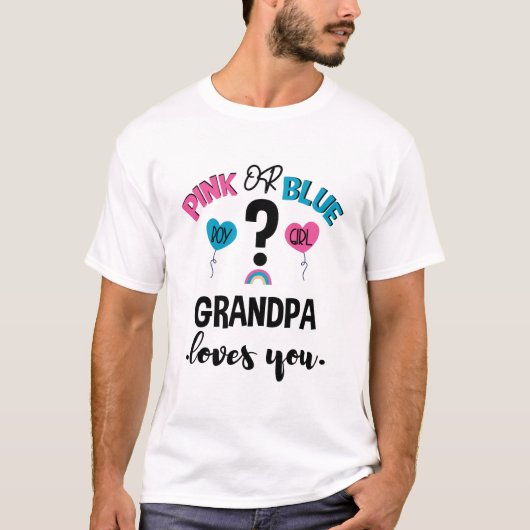 Baby Geschlecht zeigen rosa oder blaue Grandpa-Lie T-Shirt (Vorderseite)