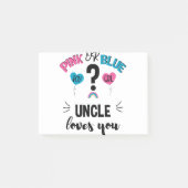 Baby Geschlecht zeigen rosa oder blaue Onkel Liebe Post-it Klebezettel (Vorderseite)