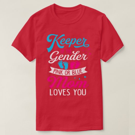 Baby Geschlecht zeigt Dusche Rosa oder Blaue Mama  T-Shirt (Design vorne)