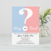Baby-Geschlechts-Party Einladung (Stehend Vorderseite)