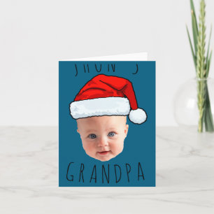 Baby-Gesicht Weihnachtsmann Hut Weihnachtsfoto  Karte