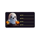 Baby Ghost Creepy Niedlich Halloween Charakter Adressaufkleber (Vorne)