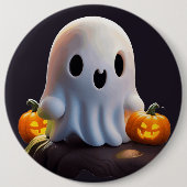 Baby Ghost Creepy Niedlich Halloween Charakter Button (Vorderseite)