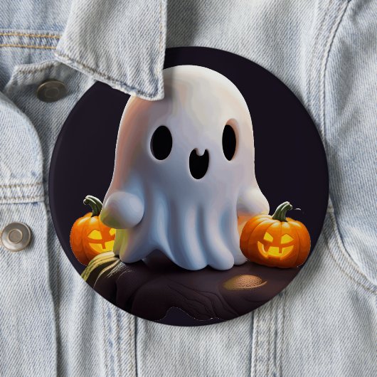 Baby Ghost Creepy Niedlich Halloween Charakter Button (Beispiel)