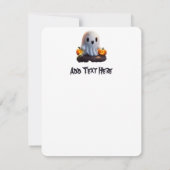 Baby Ghost Creepy Niedlich Halloween Charakter Dankeskarte (Rückseite)