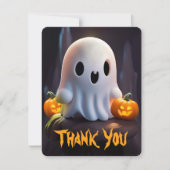 Baby Ghost Creepy Niedlich Halloween Charakter Dankeskarte (Vorderseite)