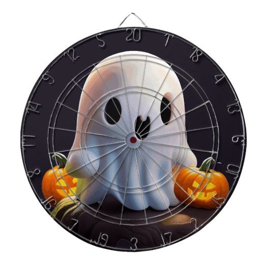 Baby Ghost Creepy Niedlich Halloween Charakter Dartscheibe (vorne)