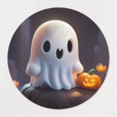 Baby Ghost Creepy Niedlich Halloween Charakter Etiketten (Design 2)
