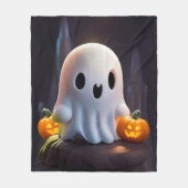 Baby Ghost Creepy Niedlich Halloween Charakter Fleecedecke (Vorderseite)