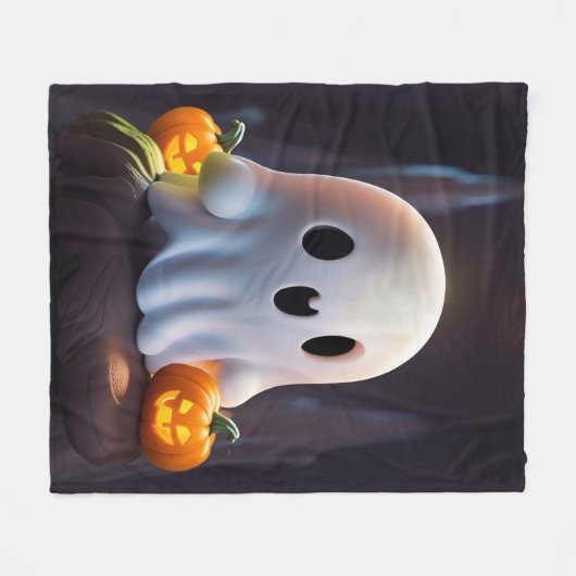Baby Ghost Creepy Niedlich Halloween Charakter Fleecedecke (Vorderseite (Horizontal))
