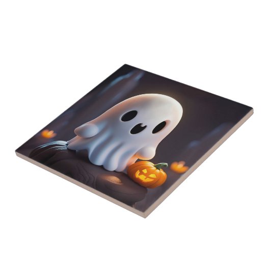 Baby Ghost Creepy Niedlich Halloween Charakter Fliese (Seite)