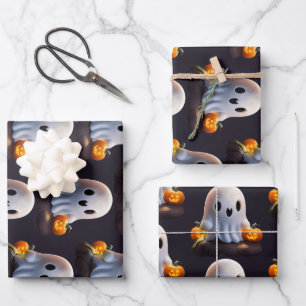 Baby Ghost Creepy Niedlich Halloween Charakter Geschenkpapier Set