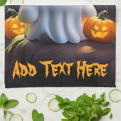 Baby Ghost Creepy Niedlich Halloween Charakter Geschirrtuch (Gefaltet)