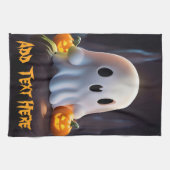 Baby Ghost Creepy Niedlich Halloween Charakter Geschirrtuch (Horizontal)