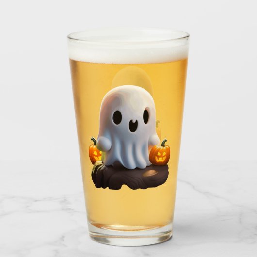 Baby Ghost Creepy Niedlich Halloween Charakter Glas (Vorne (Gefüllt))
