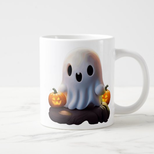 Baby Ghost Creepy Niedlich Halloween Charakter Jumbo-Tasse (Rechts)