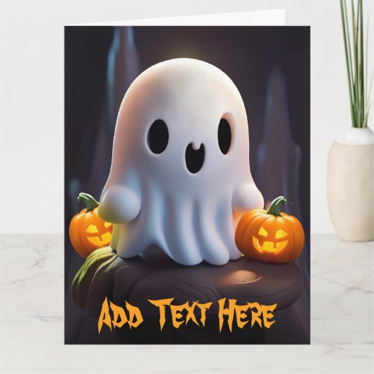 Baby Ghost Creepy Niedlich Halloween Charakter Karte (Vorderseite)