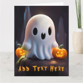 Baby Ghost Creepy Niedlich Halloween Charakter Karte (Vorderseite)