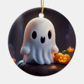 Baby Ghost Creepy Niedlich Halloween Charakter Keramik Ornament (Vorne)