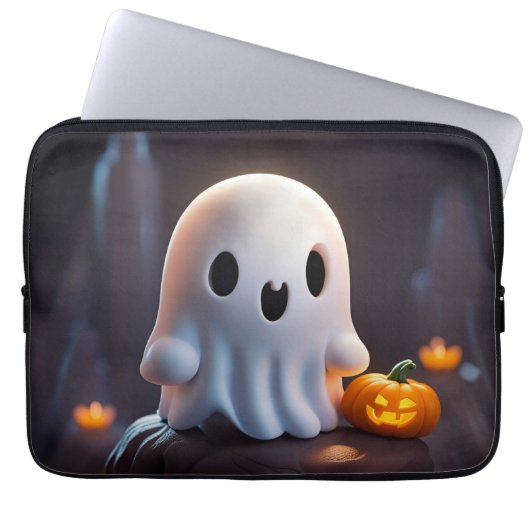 Baby Ghost Creepy Niedlich Halloween Charakter Laptopschutzhülle (Vorderseite)