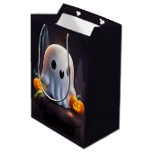 Baby Ghost Creepy Niedlich Halloween Charakter Mittlere Geschenktüte (Rückseite Schrägansicht)