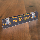 Baby Ghost Creepy Niedlich Halloween Charakter Namensplakette (Seite)