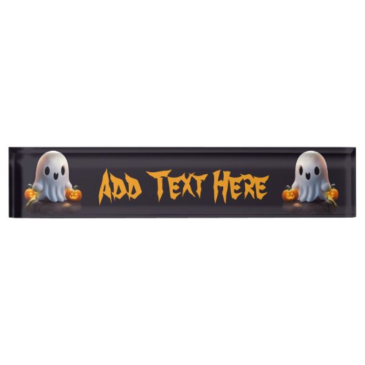 Baby Ghost Creepy Niedlich Halloween Charakter Namensplakette (Vorderseite)